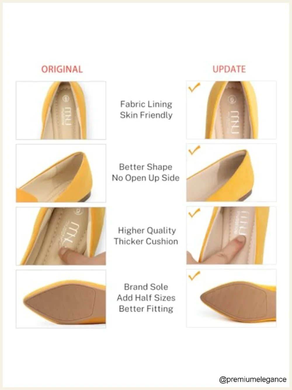 Women's Pointed Toe Flats Suede Slip On Memory Foam Comfortable Work Shoes